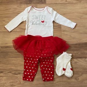 Valentine’s Day tutu outfit! Like brand new!